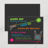 Spel op Laser Label verjaardagsfeestuitnodigingen Kaart (Voorkant / Achterkant)
