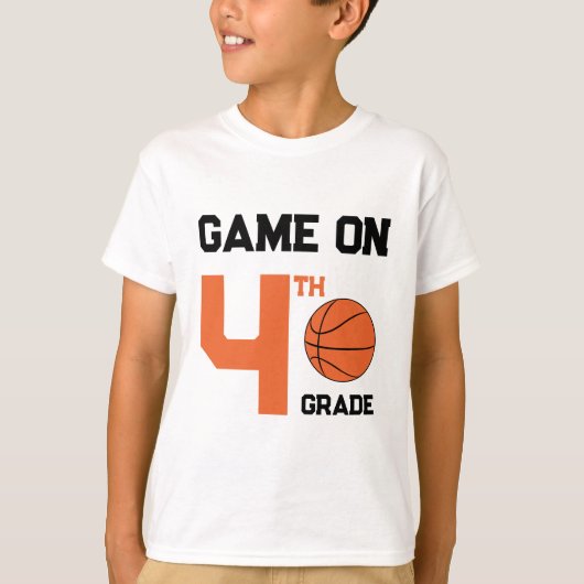 Spel op terug-naar-school basketbal, rang toevoege t-shirt (Voorkant)