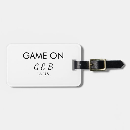 Spel op voeg paar naam bruiloft partij plaats g bagagelabel (Voorkant horizontaal)