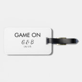 Spel op voeg paar naam bruiloft partij plaats g bagagelabel (Achterkant horizontaal)