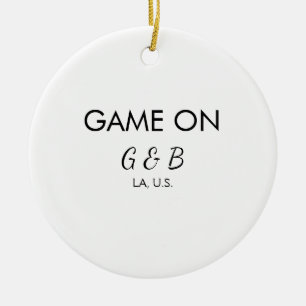 Spel op voeg paar naam bruiloft partij plaats g keramisch ornament