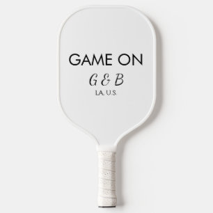 Spel op voeg paar naam bruiloft partij plaats g pickleball paddle