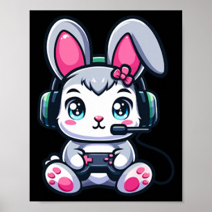 Spel Paashaas Schattige Gamer Meisje 1 Poster