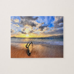 Spel Puzzel-Oceaan Zonsondergang Legpuzzel