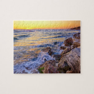 Spel Puzzel-Strand Zonsondergang Scene Legpuzzel