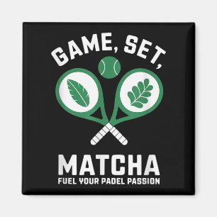 Spel, Set, Matcha Design - Padel Enthusiast Motiva Magneet