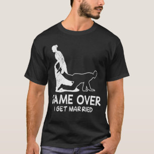 Spel uit vrijgezellenfeest bruid en bruidegom huwe t-shirt