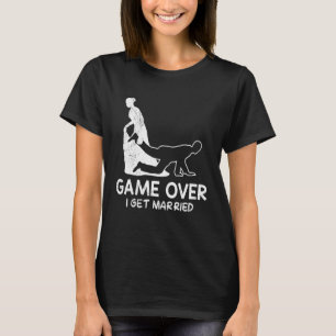 Spel uit vrijgezellenfeest bruid en bruidegom huwe t-shirt