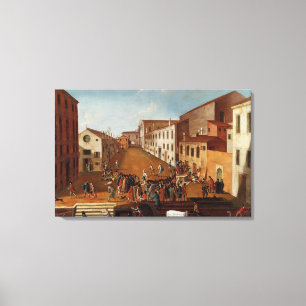 Spel van Bowls in de Campo dei Gesuiti, Venetië Canvas Afdruk