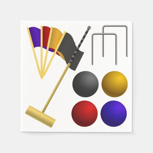Spel van Croquet papieren servetten (Voorkant)