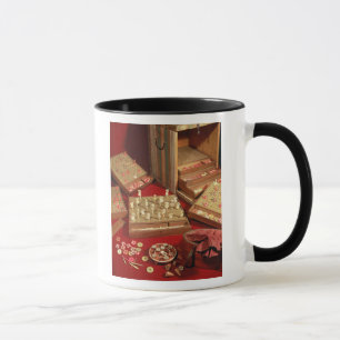 Spel van Dauphin lotto, uitgevonden door Louis XIV Mok