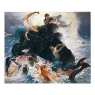 Spel van de Nereides, 1886 door Arnold Bocklin Foto Afdruk