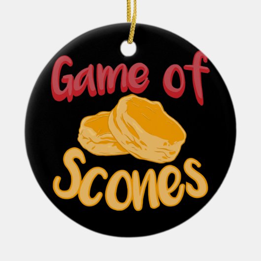 Spel van scones Scone Baker Tea Time Fresh Bakery Keramisch Ornament (Voorkant)