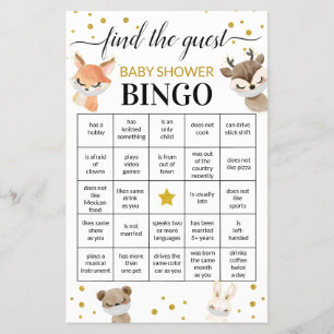 Spel voor Baby Shower Vind de gast Bingo kaart