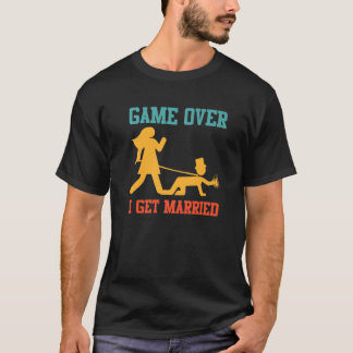 Spel voorbij vrijgezellenfeest bruidegom trouwen 1 t-shirt