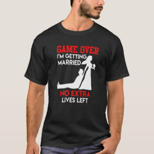 Spel voorbij vrijgezellenfeest bruidegom trouwen t-shirt