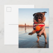 Spelbak op strand briefkaart (Voorkant / Achterkant)