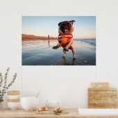 Spelbak op strand poster (Keuken)