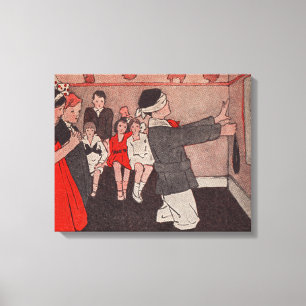 Speld de staart aan de ezel Vintage Kinderen Canvas Afdruk