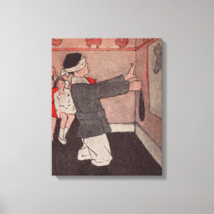 Speld de staart Ezel Vintage Kinderen Canvas Afdruk