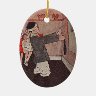 Speld de staart Ezel Vintage Kinderen Keramisch Ornament