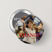 SPELD VERANDEREN-SARAH PALIN RONDE BUTTON 5,7 CM (Voorkant /achterkant)
