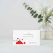 speldenkussen en denkspellen visitekaartje (Staand voorkant)