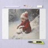 Spelen in de sneeuw tissuepapier (Craft)