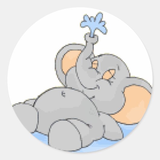 Spelen in het water ronde sticker (Voorkant)