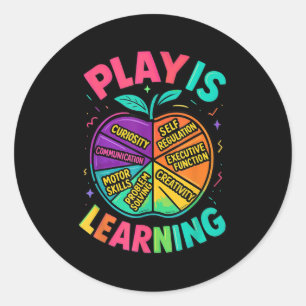 Spelen is kleurrijk lerarenonderwijs aanleren ronde sticker