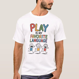 Spelen is mijn favoriete taal t-shirt