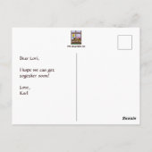 Spelen is moeilijk te krijgen briefkaart (Achterkant)