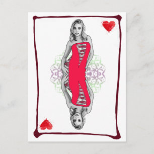 Spelen Kaart Cartoon Girl Hearts