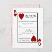Spelen Kaart King/Queen RSVP Reply Briefkaart (Voorkant / Achterkant)