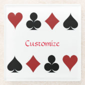 Spelen Kaart Suits Thunder_Cove Glazen Onderzetter (Voorkant)