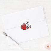 SPELEN MET HARTMEISJE RONDE STICKER (Envelop)