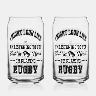 Spelen Rugby Gedrukt 16oz Kan Bril Blikvorm Glas