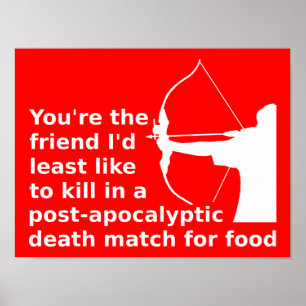 Spelen van Hunger Funny Poster Sign