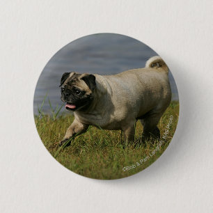 Spelend nabij water ronde button 5,7 cm