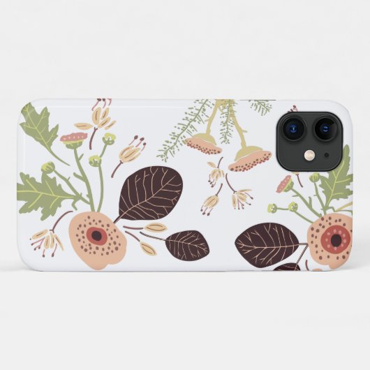 Spelende groene, gespoelde bloemen bladeren Case-Mate iPhone case (Achterkant (horizontaal))