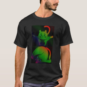 Spelende Kat Acrobatiek Bewegingen Coole Kat Moede T-shirt