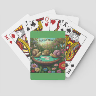 Spelende slakken pokerkaarten