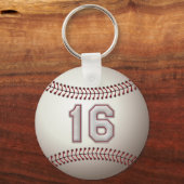 Speler 16 - Koel Baseball Stitches Sleutelhanger (Voorkant)