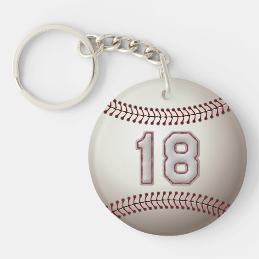 Speler 18 - Koel Baseball Stitches Sleutelhanger (Voorkant)