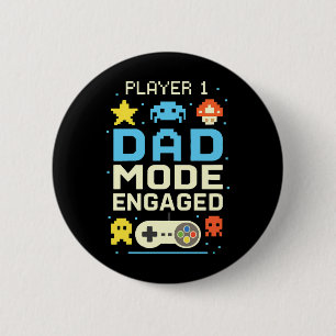 Speler 1 Dad-modus ingeschakeld Ronde Button 5,7 Cm