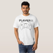 speler 1 grappige gamer t-shirt (Voorkant volledig)