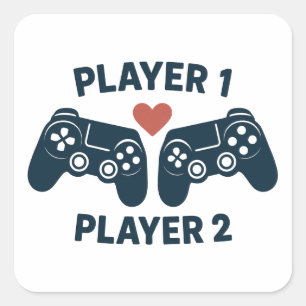 Speler 1 Speler 2 Koppel Gamer Sticker