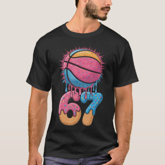 Speler 67 Nummer 67e B-Bal Basketbal Ijs T-shirt