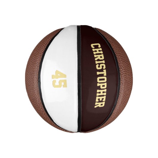 Speler Club Team Naam Nummer Aangepaste Monogramme Basketbal (Verticaal)