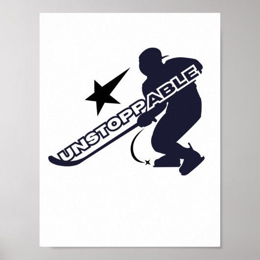 Speler hockey UNSTOPPABLE Wandkunst Poster (Voorkant)